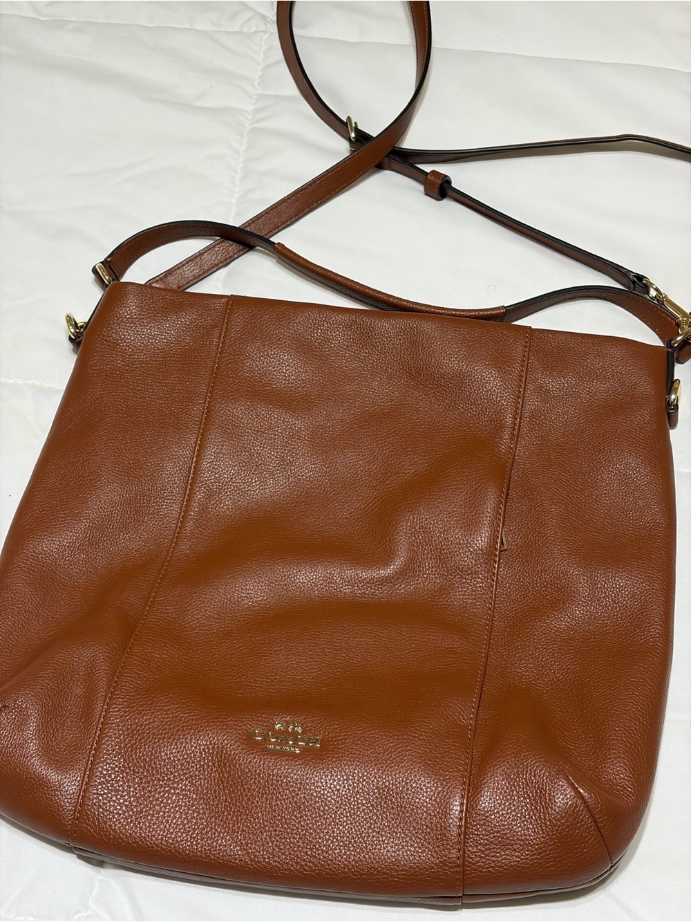 Coach Brown Pebbled Leather Crossbody Bag